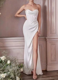 Sexy Backless Slit Suspender Formal Evening Dress Lace Up Solid High Waist Graduation Dress Elegant Party Dresses for Women 2023