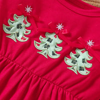 Baby Spring Autumn Clothers Girls Christmas Embroidered Clothes T With Striped Flared Pants Set Fashionable Casual Girl Clothing