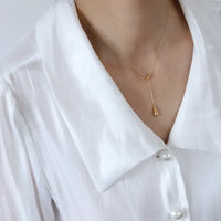316L Stainless Steel Water Drop Charm Pendant Necklace Bohemia Party Link Chain Necklace For Women Цепочка