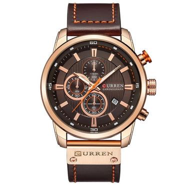 Quartz Watch For Men Top Luxury Fashion Clock Chronograph Calendar Luminous Waterproof Sports  Leather Wristwatch Reloj Hombre