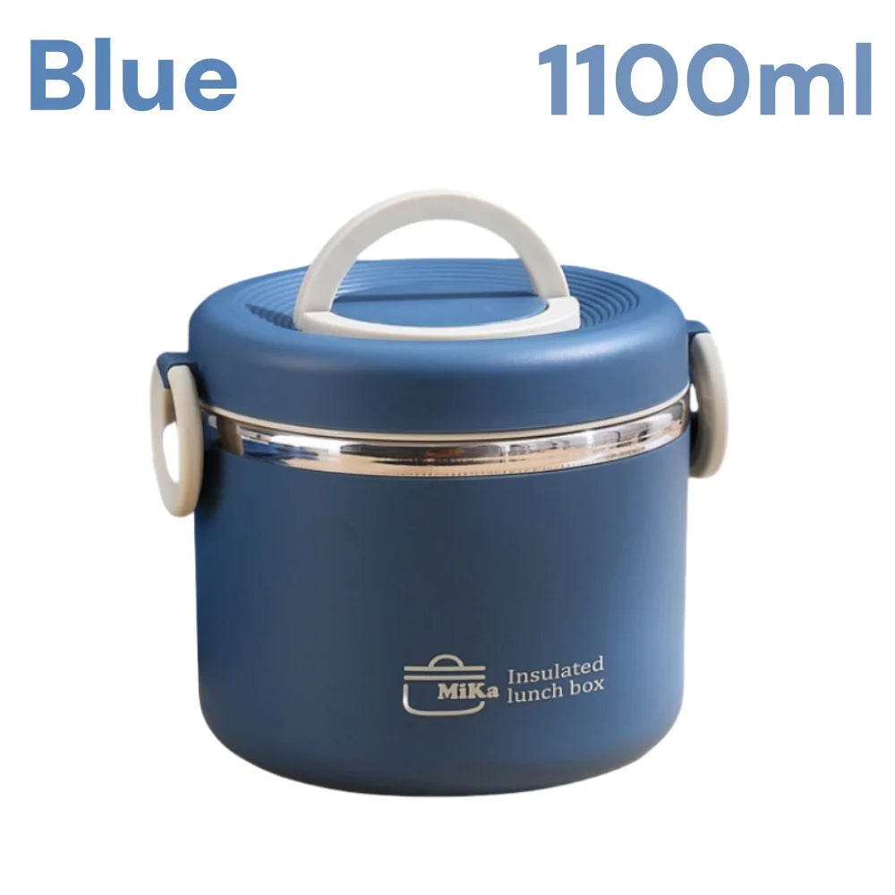 304 Stainless Steel Lunch Box 2 Layer Double Wall Thermal Food Jar, Insulated Bento Box Leakproof Lunch Container with lunch Bag