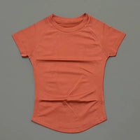 HISTELLO Sport Short Sleeve Top Seamless Yoga Leotard Clothing Women Running Sports T Shirt Workout Shirts Fitness Sports Vest