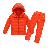 Winter Children Clothing Sets Baby Boy Warm Hooded Down Jackets Pants Clothing Sets Girls Boys Snowsuit Coats Ski Suit 2-12Y