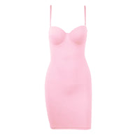Slimming Full Length Shapewear Slips Nude Straight Tube Dress Body Shaper Women Skinny Under Dresses Underwire Cup Black