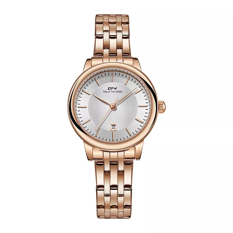 Ladies Business Watches Rose Gold Calander Women's Luxury Dress Elegant Bracelet