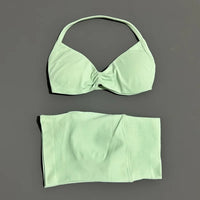 2 Piece Sport Set Women Seamless Yoga Tank Bra High Waist Scrunch Bum Gym Shorts Sets Fitness Running Workout Suit