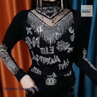 French style high-grade rhinestone bottoming shirt women's spring and autumn new slim semi-high collar versatile bottoming shirt