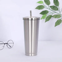 Stainless Steel Insulated Vacuum Drinking Cup with Tumbler Lid and Straw, 500/750ml Beer Mug, Tea Mug, Travel Cup
