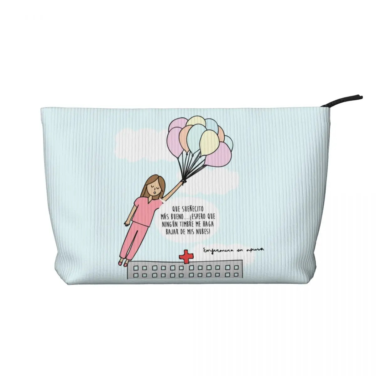 Custom Cartoon Doctor Nurse Enfermera En Apuros Toiletry Bag Women Cosmetic Makeup Organizer Lady Beauty Storage Dopp Kit Box