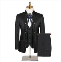 2025 New Wedding Host Performance Men's Suit Dress Three-piece Botanical Floral Pattern  Blazer  for Men with Pants and Vest