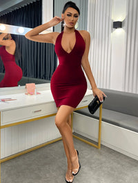2026 Women Hot Girl Style V Neck Slim Fit Wrap Hip Dress Fashion Party Dress