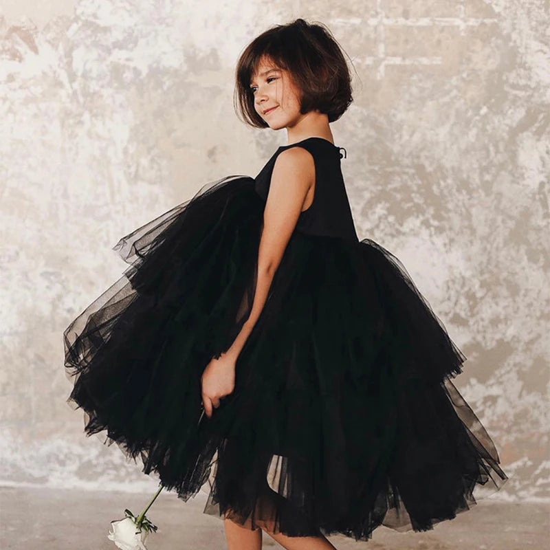 Children Luxury Party Formal Dress For Wedding Birthday Kids Christmas Ceremonies Dresses For Girls Lace Tutu Flower Girls Dress