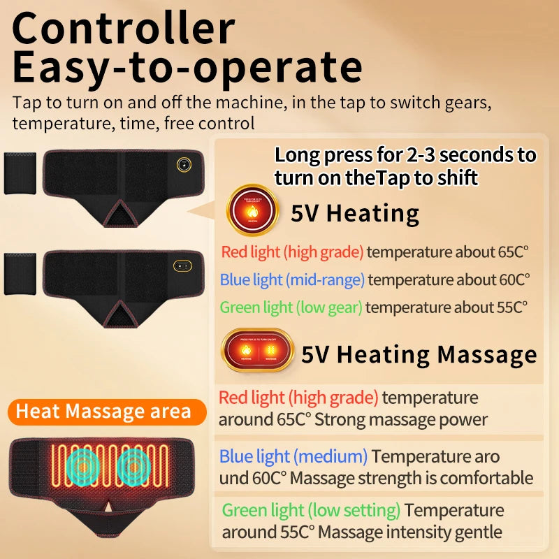 Ankle Massager - 3-Gear Heat & Vibration,Relieves Joint Pain & Muscle Swelling,Aids Sports Recovery,For Fitness Fans & Seniors