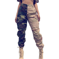 Women Casual Cargo Pants Summer Fall Ladies Trendy Patchwork Camouflage Trousers Pants