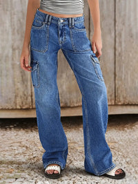 Women's Jeans Work Pants - Multi-Pocket Straight Leg Jeans for Ultimate Comfort and Style