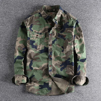 Male Single Breasted Shirts Turn Down Collar Long Sleeve Cardigan Men Shirt Loose Button Safari Style Slight Strech Print