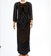 Sexy African Dresses For Women 2022 Autumn Stripe Africa Clothing Muslim Long Maxi Dress