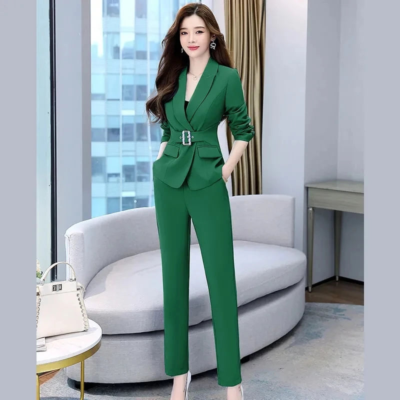 Suit Women Spring 2023 New Temperament Korean Fashion Professional High-end Royal Elder Sister Light Cooked Two-piece Pants