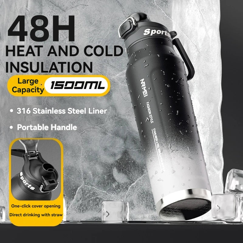 Insulated Cup Stainless Steel Outdoor Sports Water Bottle Thermal Mug Office and Home Keeps Cold and Heat Vacuum Flask