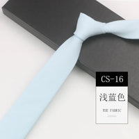 Classic 6cm Solid Navy Brown Neckties For Men Narrow Soft Cotton Neck Ties Casual White Tie Club Party Shirt Accessories Cravat