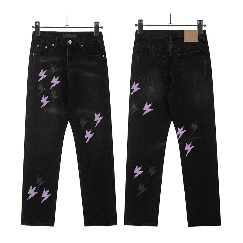 Spring Summer New Fashion Casual Hip Hop Softened Denim Straight Leg Pants High Street Men Women Loose Comfortable Jeans