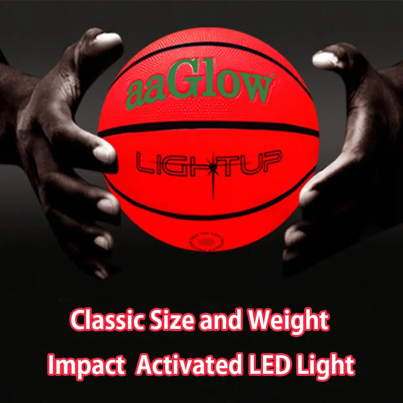 LED Basketball Light Up Bright Streetball Classic Size 7 Luminous Basketball Glowing for Birthday Gift