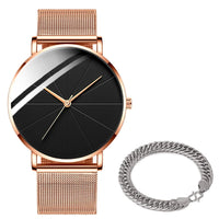 2022 Minimalist Men&#39;s Fashion Watches Simple Men Business Ultra Thin Stainless