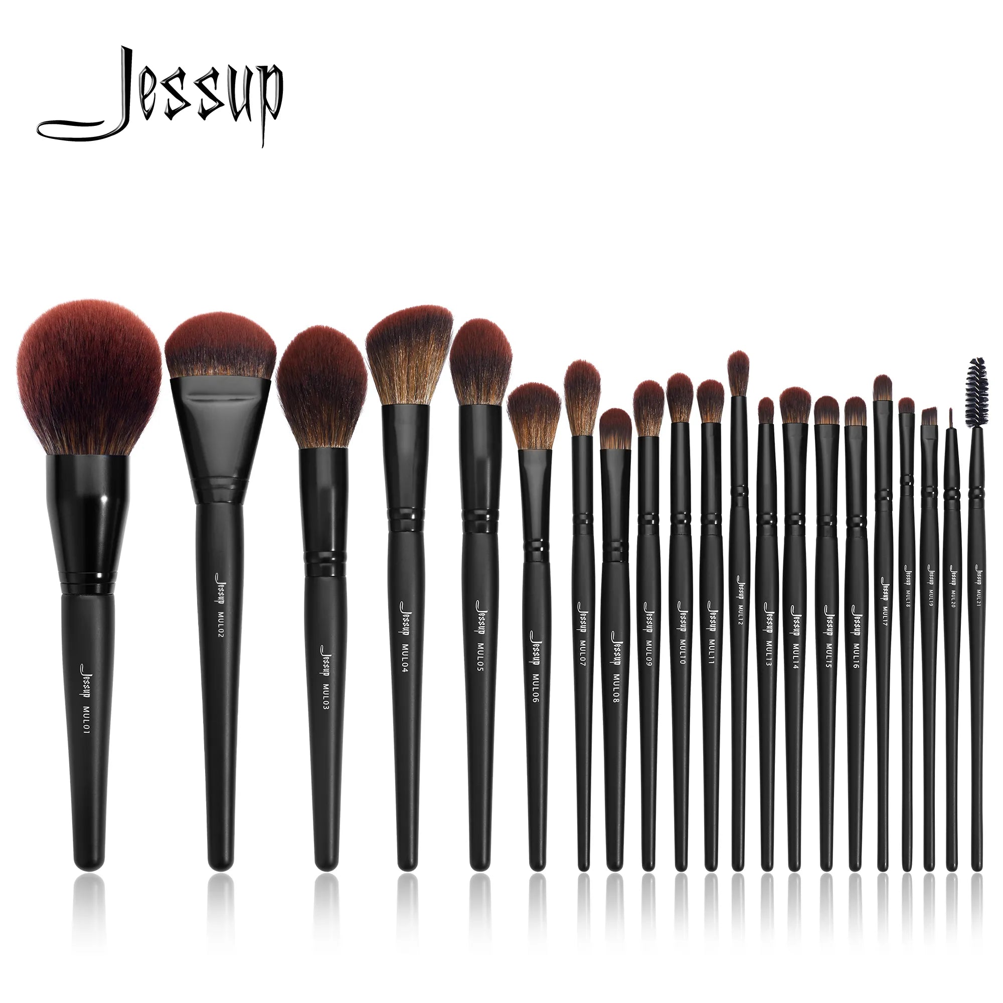 Jessup Makeup Brushes set,3-21pcs Premium Synthetic Big Powder Brush Foundation Concealer Eyeshadow Eyeliner Spoolie Wooden T271