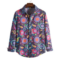Men's shirt pattern shirt 3D printed shirt outdoor street long sleeved V-neck clothing fashion designer casual and comfortable