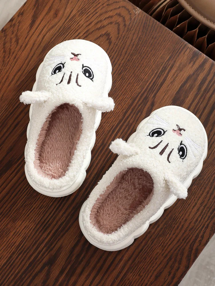 Winter furry slippers are cold and handsome cat half pack winter home warm slippers