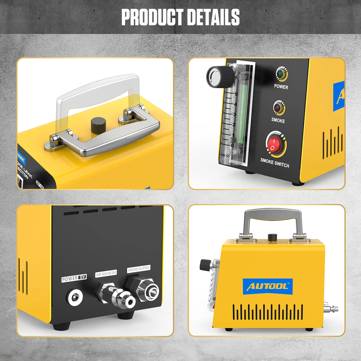 AUTOOL Car Smoke Leak Detector Smoking Generator Automotive Pipe Leakage Analyzer Vacuum Leakage Diagnostic Tool SDT103 *