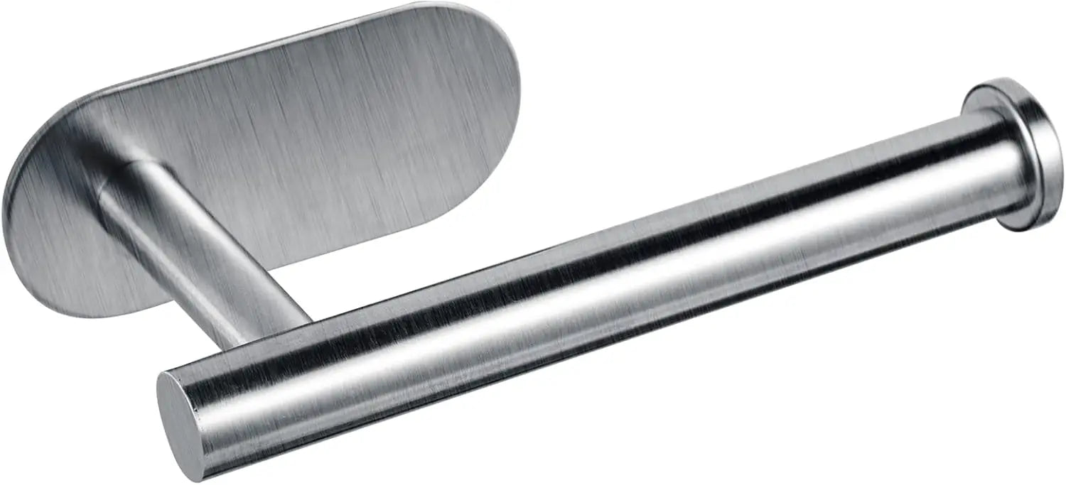 Self Adhesive Toilet Roll Paper Holder Wall Mount Bathroom Organizer Storage Stand No Punching Stainless Steel Towel Holder