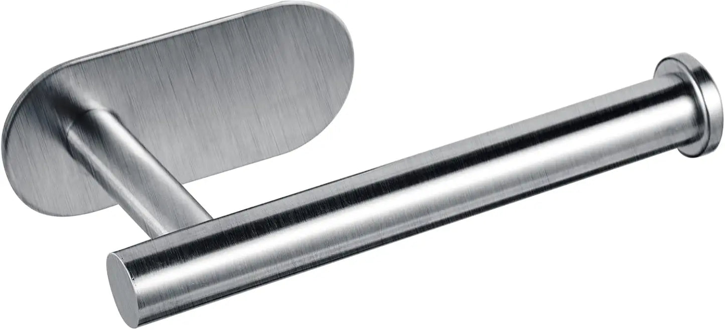 Self Adhesive Toilet Roll Paper Holder Wall Mount Bathroom Organizer Storage Stand No Punching Stainless Steel Towel Holder