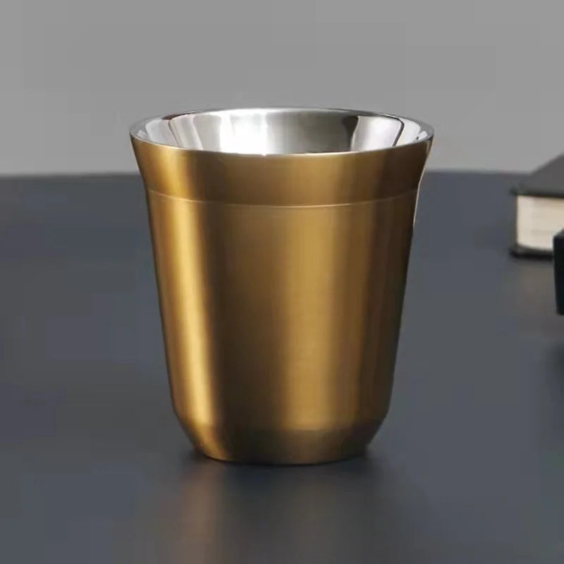 Stainless Steel Espresso Cups Double Wall Insulated Cups Demitasse Cups Coffee Cup For Drinking Coffee, Gift for Him Thermo Cup