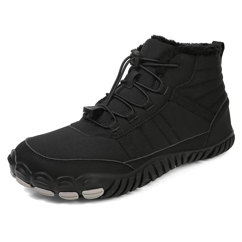 Winter Men Warm Plush Snow Boots Comfortable Barefoot Ankle Boots Outdoor Non Slip Couple Travel Climbing Hiking Shoes
