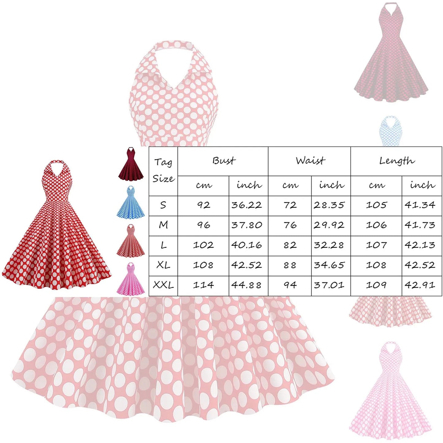 Women'S Elegant Vintage Rockabilly Dress For Women 1950s Style Polka Dot Swing Dress For Retro Parties Costumes Movie Dresses