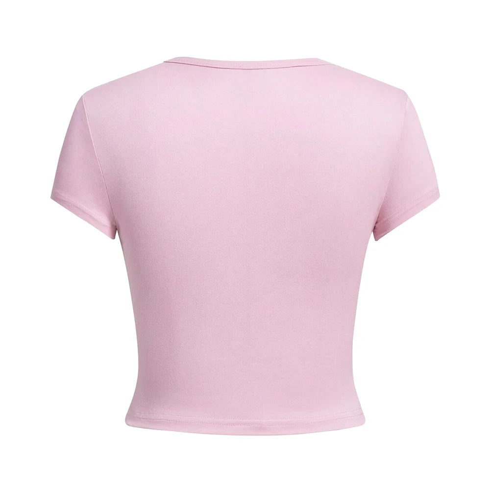 Blessed Creativity Letter T Shirt Women Street Casual Tees Soft Tight Fitting Short T-Shirt Elastic Comfortable Tee Clothes