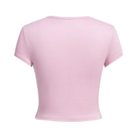 Blessed Creativity Letter T Shirt Women Street Casual Tees Soft Tight Fitting Short T-Shirt Elastic Comfortable Tee Clothes