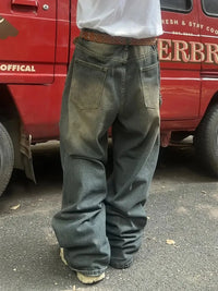 Men's American casual jeans, loose straight, not easy to deform, comfortable to wash, solid color, can be worn in all seasons