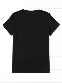 Streetwear 90s Women'S Casual Graphic T-Shirt  "Dramatic" Print with Wine Print Short Sleeve T Shirt Clothing Top Tee