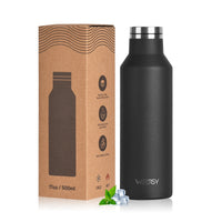 WATERSY 350/500ml Stainless Steel Thermal Cup Insulated Vacuum Flask Sports Water Bottle for Iced Coffee, Travel, Car & Gym