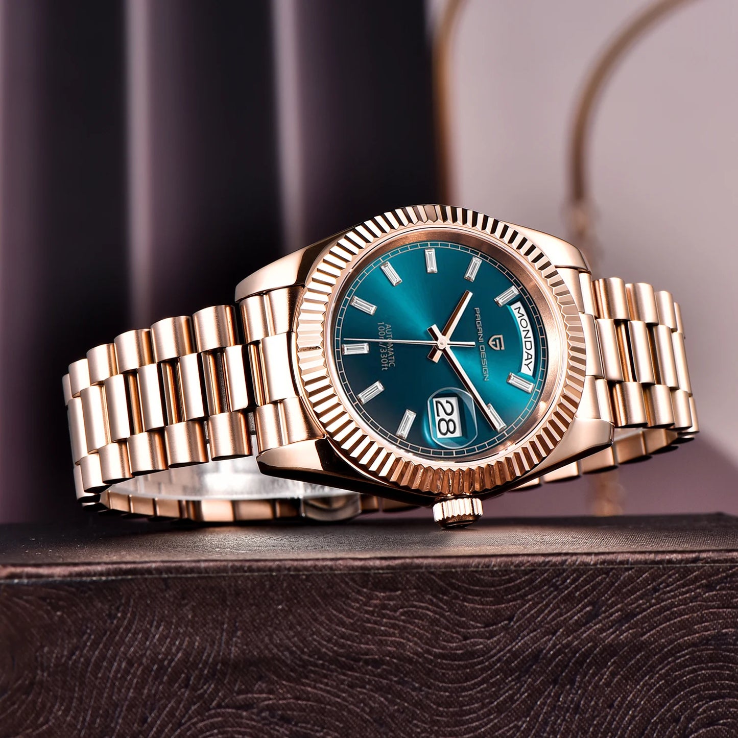 2025 New PAGANI DESIGN Luxury Men Mechanical Watches Rose Gold Automatic Watch For Men AR Sapphire Mirror Sports Clock Man Gifts