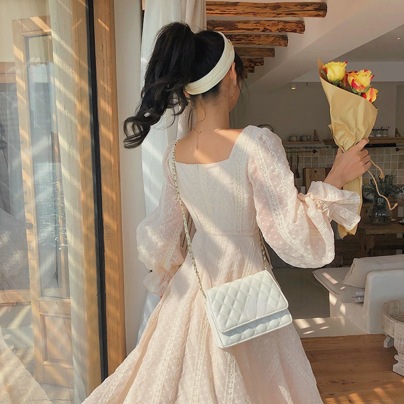 Vintage Fairy Dress Women Elegant Designer Chiffon Dress Long Sleeve French Party Midi Dress Casual Women&#39;s Clothing Autumn 2022