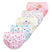 5 Pcs/Box Children Underwear Girl Soft Cotton Girls Briefs Pants Cartoon Lovely Cat Kids Underpants Breathable Panties For Girls