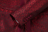 2025 New Wedding Host Performance Men's Suit Dress Three-piece Botanical Floral Pattern  Blazer  for Men with Pants and Vest