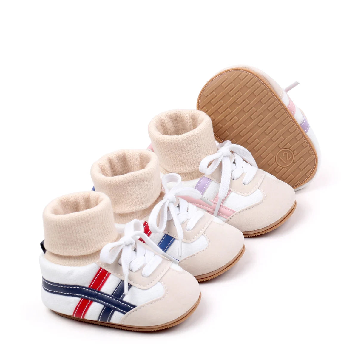 Baby Sock Shos Autumn and Winter Baby Girls Boys Ankle-covered Style 0-1 Year Old Anti Slip Fashion Design Newborn Infant Shoes