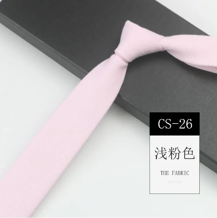 Classic 6cm Solid Navy Brown Neckties For Men Narrow Soft Cotton Neck Ties Casual White Tie Club Party Shirt Accessories Cravat