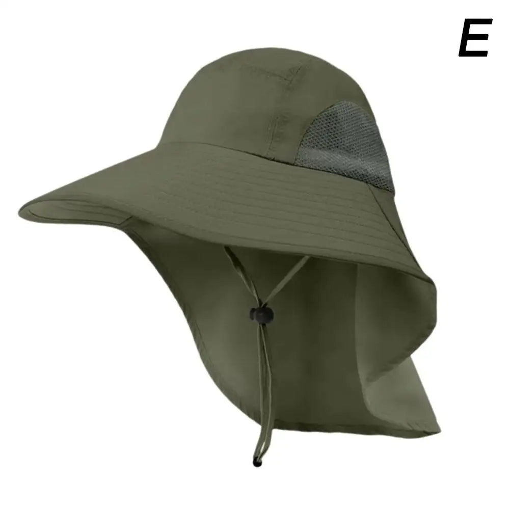 Wide Brim Sun Hat With Neck Flap For Men Women Adjustable Outdoor 50+UPF Protection Safari Cap Hiking Fishing Hat