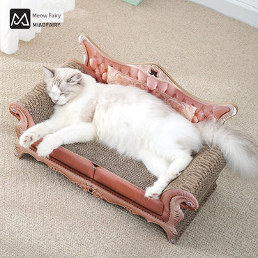 Meow Fairy Cat Sofa Corrugated Paper Cat Scratch Board Cat Nest Integrated Replaceable Removable Scratching Board Grinding Claw Cat Toy