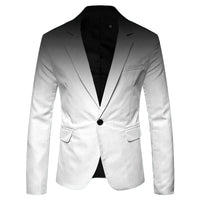 Men's Spring and Autumn New British Fashion Solid Color Suit Jacket, Casual Single-button Lapel Slim Spell Color Suit Jacket